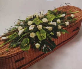 Anthurium ,rose  ,calla Lilly, coffin spray